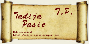 Tadija Pašić vizit kartica